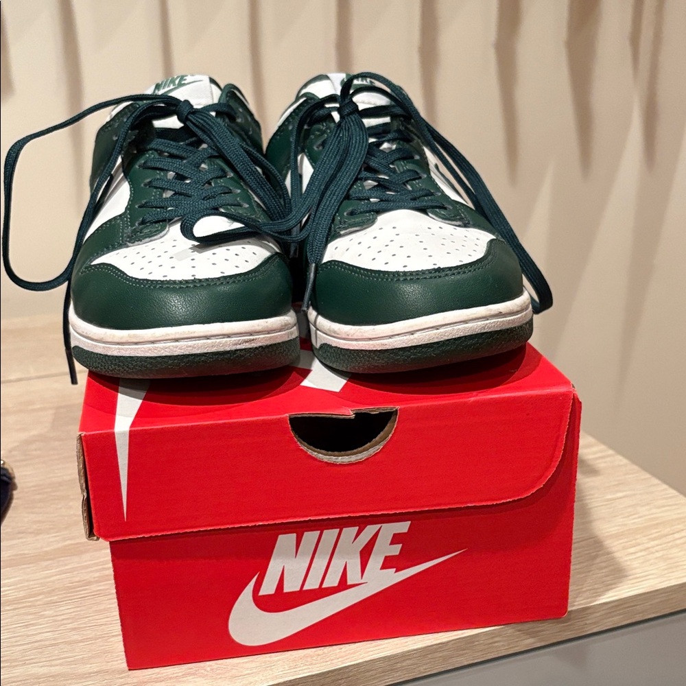 Nike Dunks Dark Green and White Sneakers Michigan 7